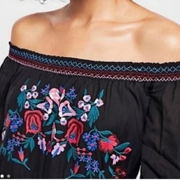Free People Embroidered Off-the-Shoulder Mini Dress - Picture 4 of 13